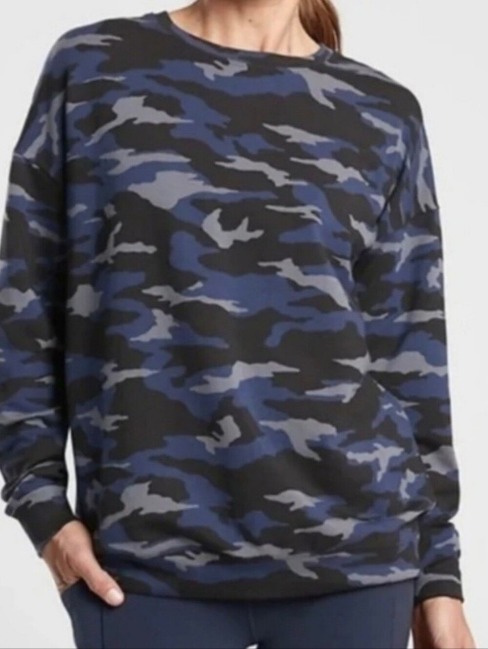 Athleta Blue Camo Sweatshirt